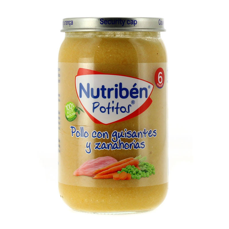 nutriben potito pollo con guisantes y zanahorias 235 g